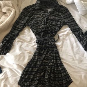 Black with tan chevron long sleeve dress